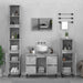 Set mobilier de baie, 3 piese, gri beton, lemn compozit thumbnail 1