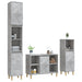 Set mobilier de baie, 3 piese, gri beton, lemn compozit thumbnail 3