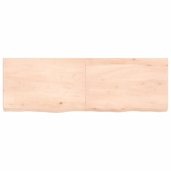 Blat de baie, 120x40x(2-6) cm, lemn masiv netratat