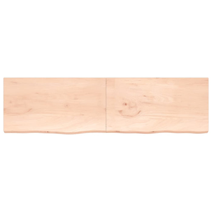 Blat de baie, 220x60x(2-4) cm, lemn masiv netratat