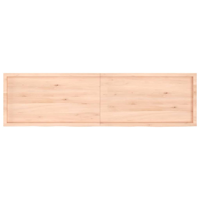 Blat de baie, 220x60x(2-4) cm, lemn masiv netratat