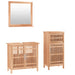 Set mobilier de baie, 3 piese, lemn masiv de nuc thumbnail 2