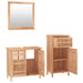 Set mobilier de baie, 3 piese, lemn masiv de nuc thumbnail 3