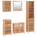 Set mobilier de baie, 5 piese, lemn masiv de nuc thumbnail 2