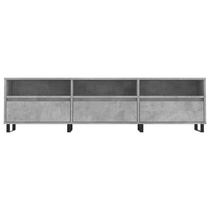 Comodă TV, gri beton, 150x30x44,5 cm, lemn prelucrat