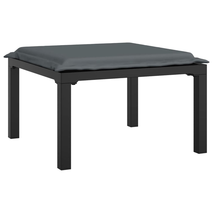 Set mobilier de grădină, 5 piese, negru/gri, poliratan