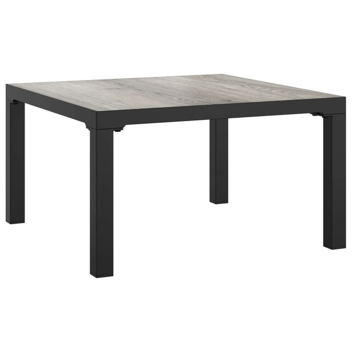 Set mobilier de grădină, 5 piese, negru/gri, poliratan