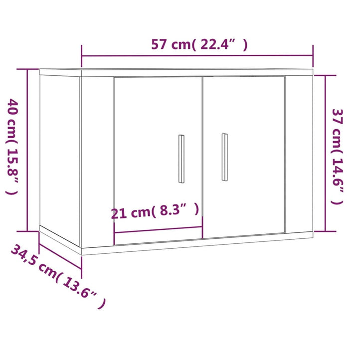 Dulapuri TV montate pe perete, 2 buc., negru, 57x34,5x40 cm