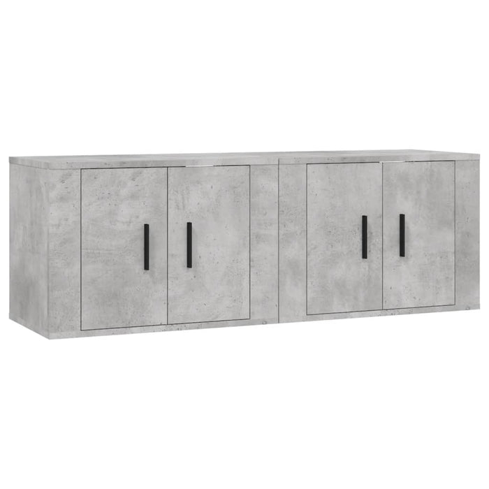 Dulapuri TV montate pe perete, 2 buc., gri beton, 57x34,5x40 cm