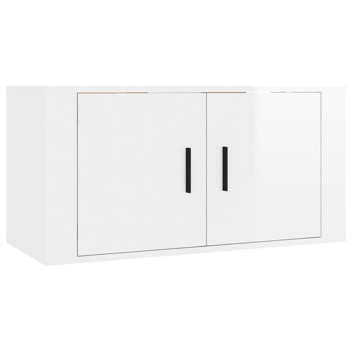 Dulapuri TV montate perete 2 buc. alb extralucios 80x34,5x40 cm