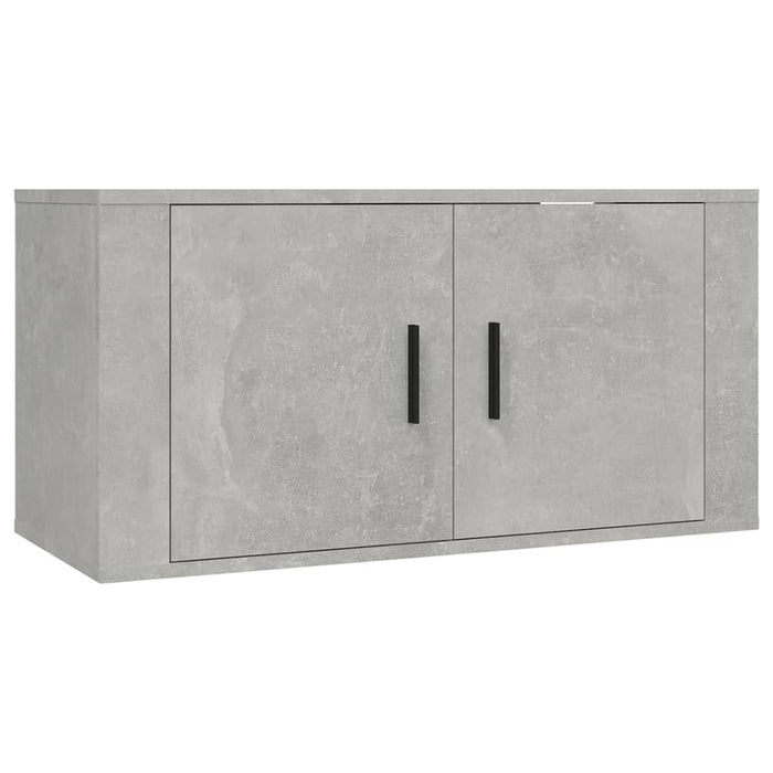 Dulapuri TV montate pe perete, 3 buc., gri beton, 80x34,5x40 cm