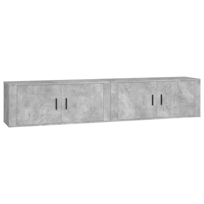 Dulapuri TV montate pe perete, 2 buc., gri beton, 100x34,5x40cm