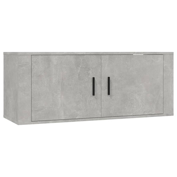 Dulapuri TV montate pe perete, 2 buc., gri beton, 100x34,5x40cm