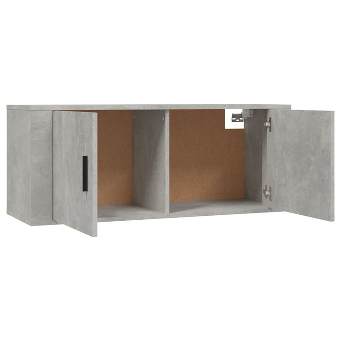 Dulapuri TV montate pe perete, 2 buc., gri beton, 100x34,5x40cm