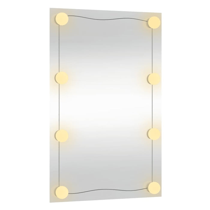 Oglindă de perete cu lumini LED 40x60 cm sticlă dreptunghiular