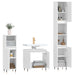 Set mobilier de baie, 3 piese, alb, lemn compozit thumbnail 4