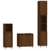 Set mobilier de baie, 3 piese, stejar maro, lemn prelucrat thumbnail 2