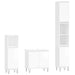 Set mobilier de baie, 3 piese, alb extralucios, lemn compozit thumbnail 2