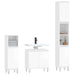 Set mobilier de baie, 3 piese, alb extralucios, lemn compozit thumbnail 3