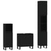 Set mobilier de baie, 3 piese, negru, lemn compozit thumbnail 2