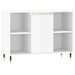 Set mobilier de baie, 3 piese, alb extralucios, lemn compozit thumbnail 9