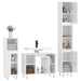 Set mobilier de baie, 3 piese, alb extralucios, lemn compozit thumbnail 4