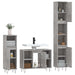 Set mobilier de baie, 3 piese, gri beton, lemn compozit thumbnail 4