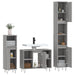 Set mobilier de baie, 3 piese, gri sonoma, lemn prelucrat thumbnail 4