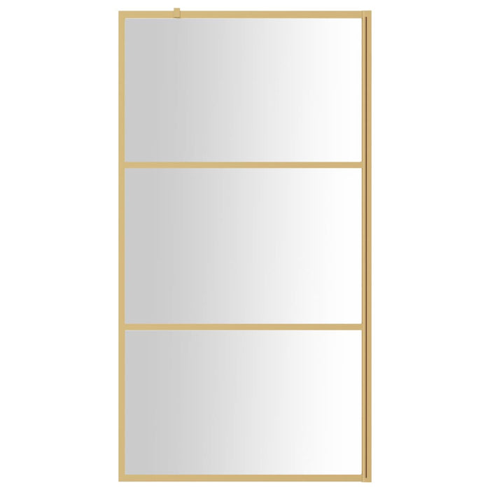 Paravan de duș walk-in auriu 115x195 cm sticlă ESG transparentă