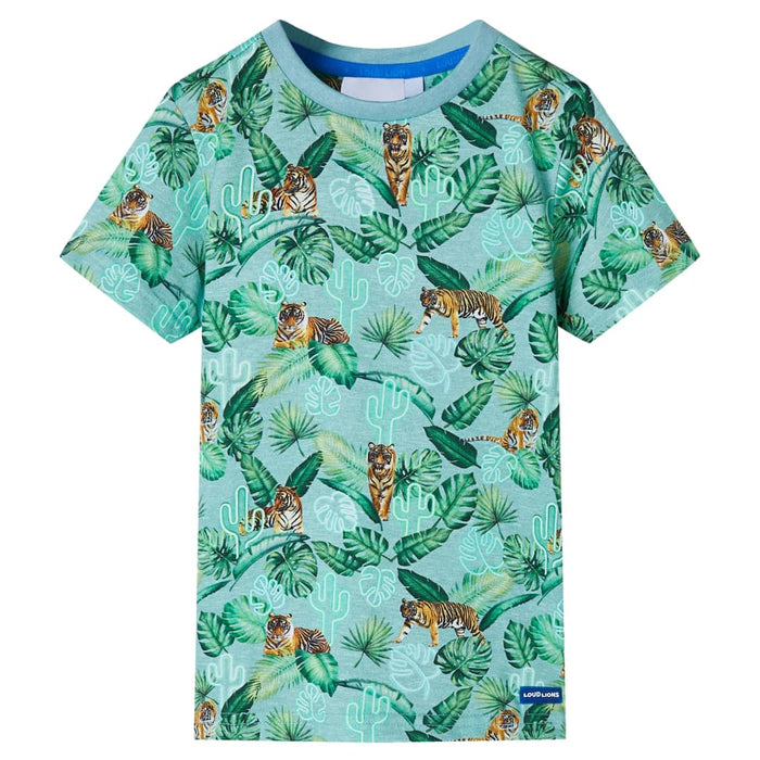 Tricou pentru copii, verde deschis melanj, 140