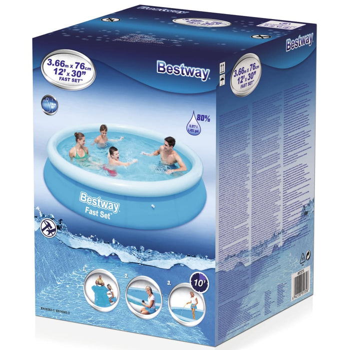 Bestway Piscină gonflabilă Fast Set, 366x76 cm, rotundă, 57273