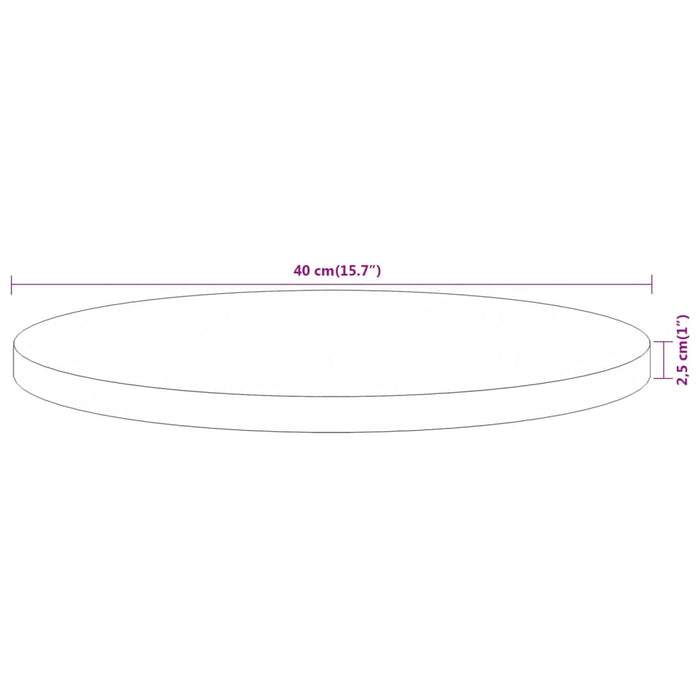 Blat de masă rotund, Ø40x2,5 cm, lemn masiv de acacia