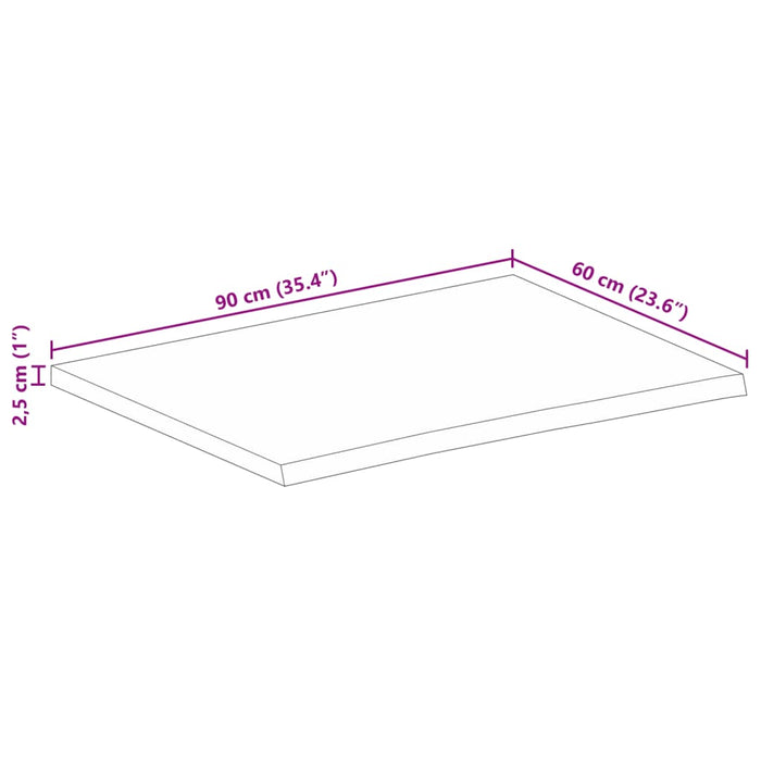 Blat de masă contur organic 90x60x2,5 cm lemn masiv de mango