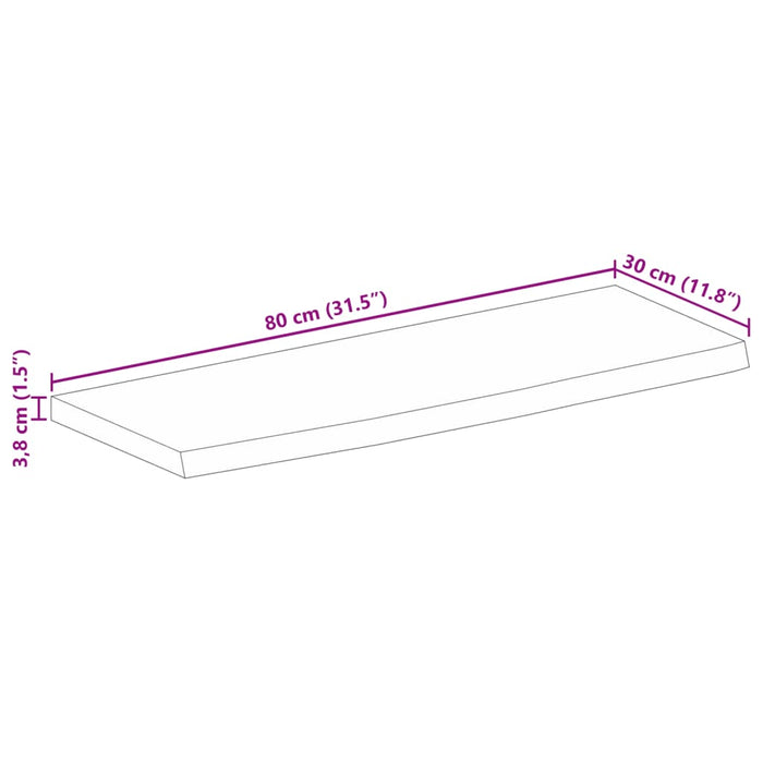 Blat de masă contur organic 80x30x3,8 cm lemn masiv de mango