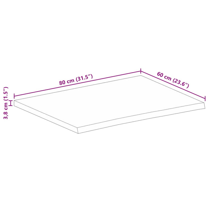 Blat de masă contur organic 80x60x3,8 cm lemn masiv de mango