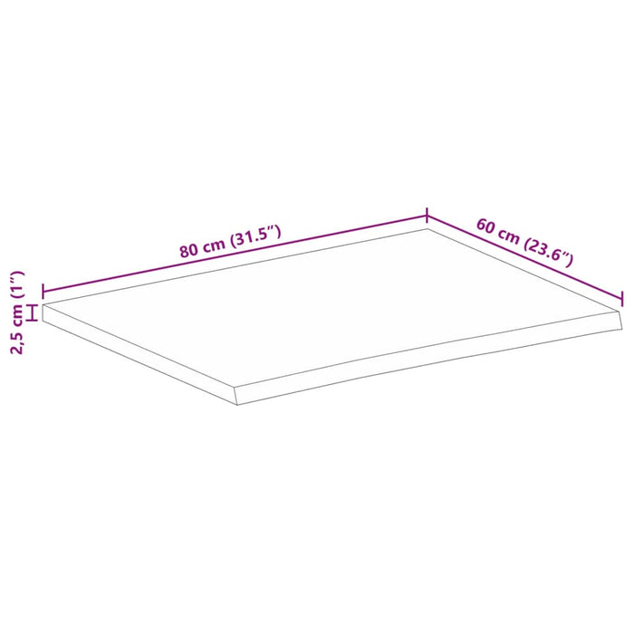 Blat de masă contur organic 80x60x2,5 cm lemn masiv de mango