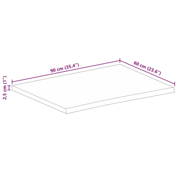 Blat de masă contur organic 90x60x2,5 cm lemn masiv de mango