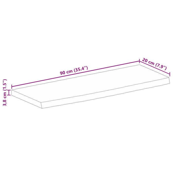 Blat de masă contur organic 90x20x3,8 cm lemn masiv de mango