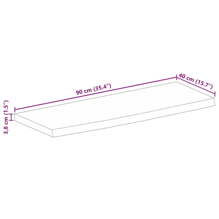 Blat de masă contur organic 90x40x3,8 cm lemn masiv de mango