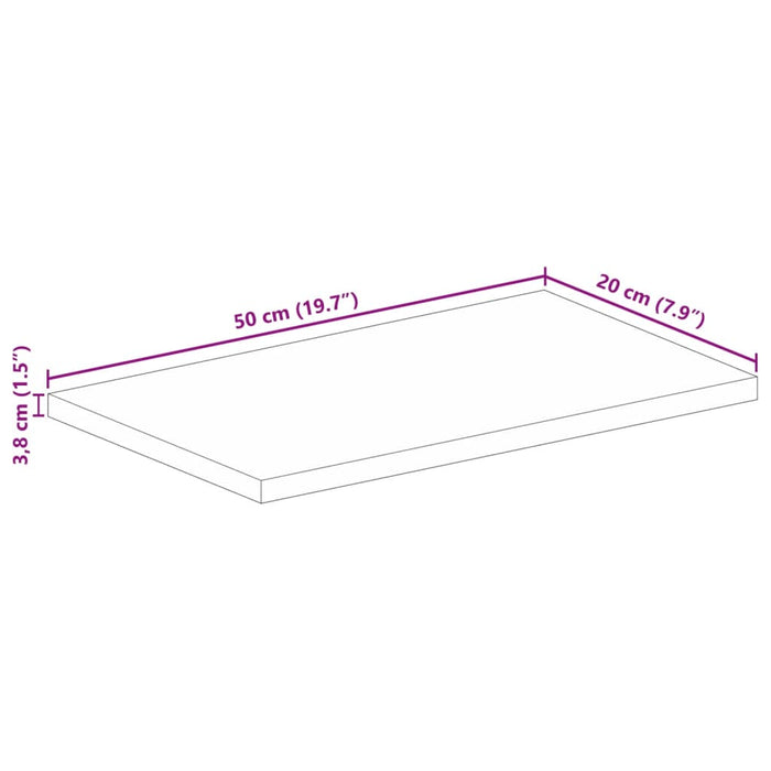 Blat de masă 50x20x3,8 cm dreptunghiular lemn masiv de acacia