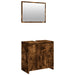 Set mobilier de baie, 2 piese, stejar fumuriu, lemn prelucrat thumbnail 2