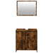 Set mobilier de baie, 2 piese, stejar fumuriu, lemn prelucrat thumbnail 5