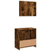 Set mobilier de baie, 2 piese, stejar fumuriu, lemn prelucrat thumbnail 7