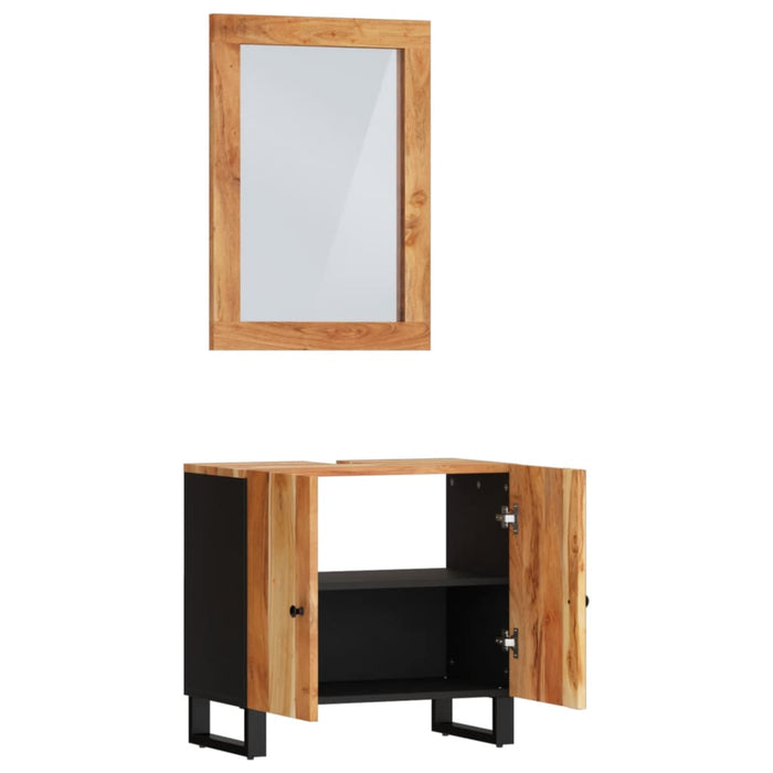 Set mobilier de baie, 2 piese, lemn masiv de acacia