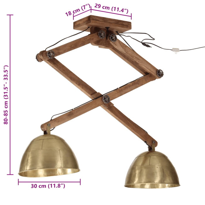 Lampă de tavan 25 W, alamă antichizată, 29x18x85 cm, E27