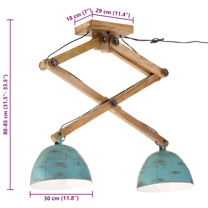 Lampă de tavan 25 W, albastru uzat, 29x18x85 cm, E27