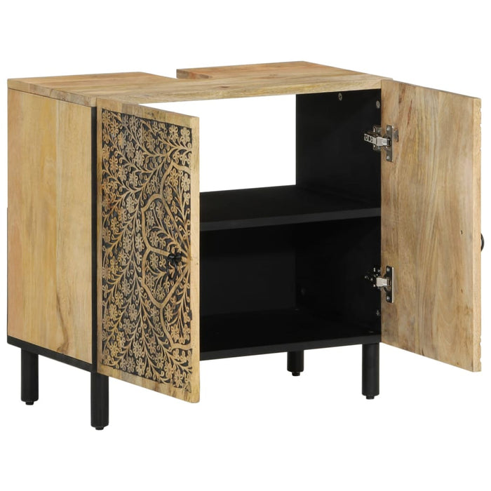 Set mobilier de baie, 2 piese, lemn masiv de mango