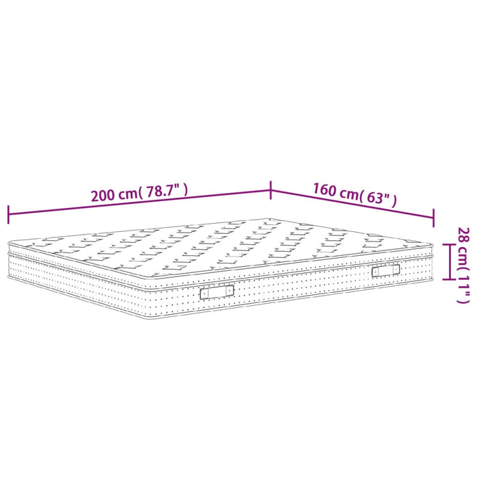 Saltea arcuri buzunar Super King Size, medie plus, 160x200 cm