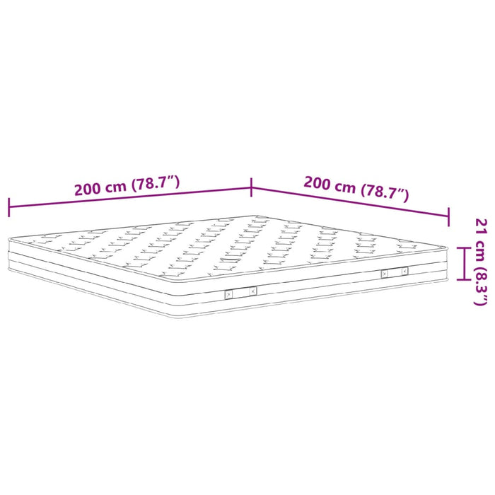 Saltea cu arcuri bonnell King Size, fermitate medie, 200x200 cm