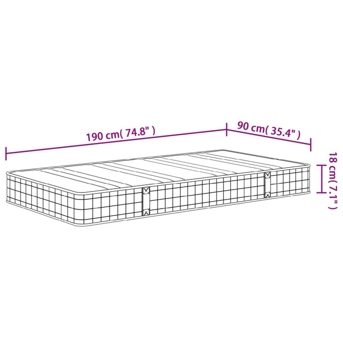 Saltea cu arcuri bonnell Single Size, fermitate medie 90x190 cm